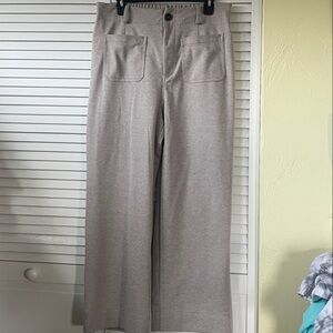 Tan knit wide leg pants